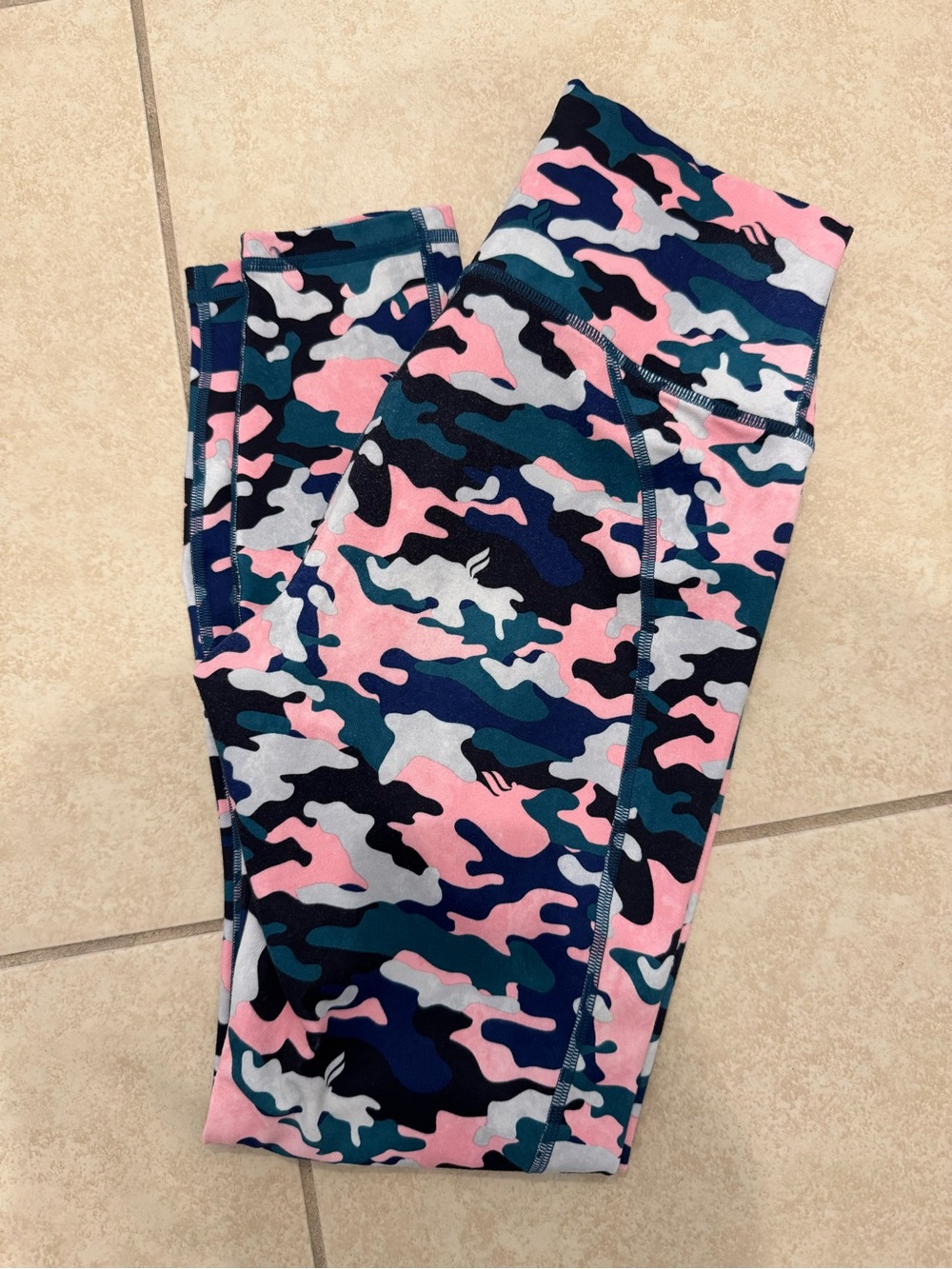 Fabletics powerhold Pink, Blue & Gray Camo High-Waist Leggings